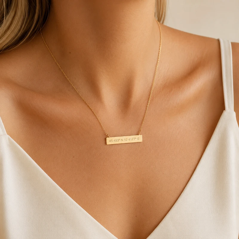 Collier personnalisé à barres horizontales detail image 1