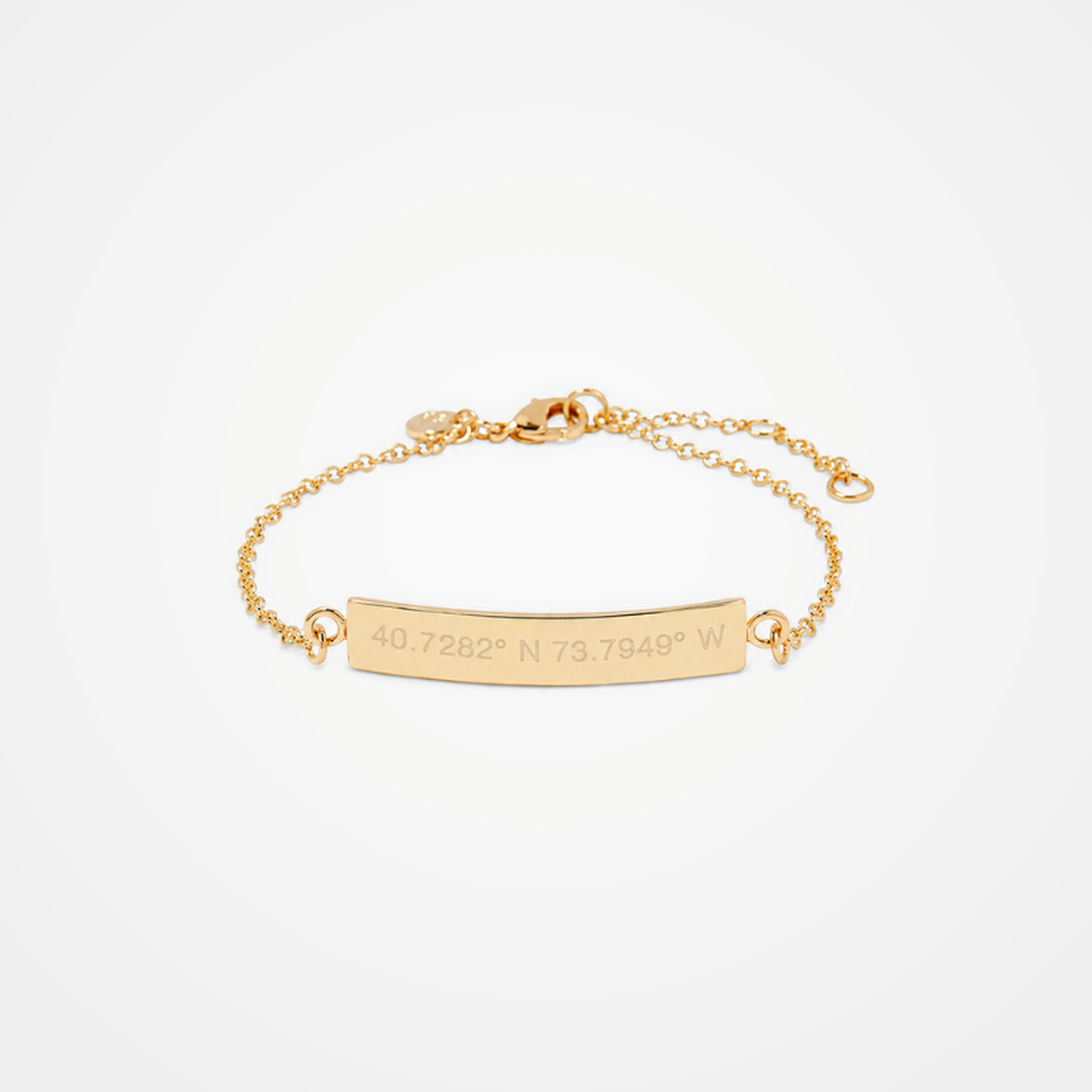 Pulsera de cadena con barra de coordenadas personalizada
