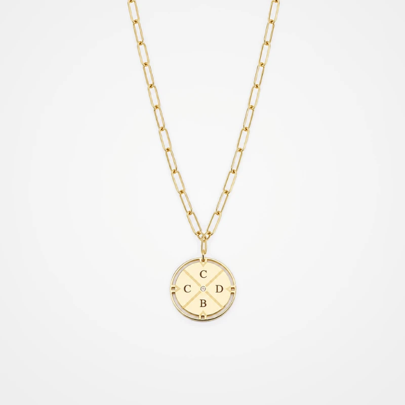 Personalized Compass Direction Necklace