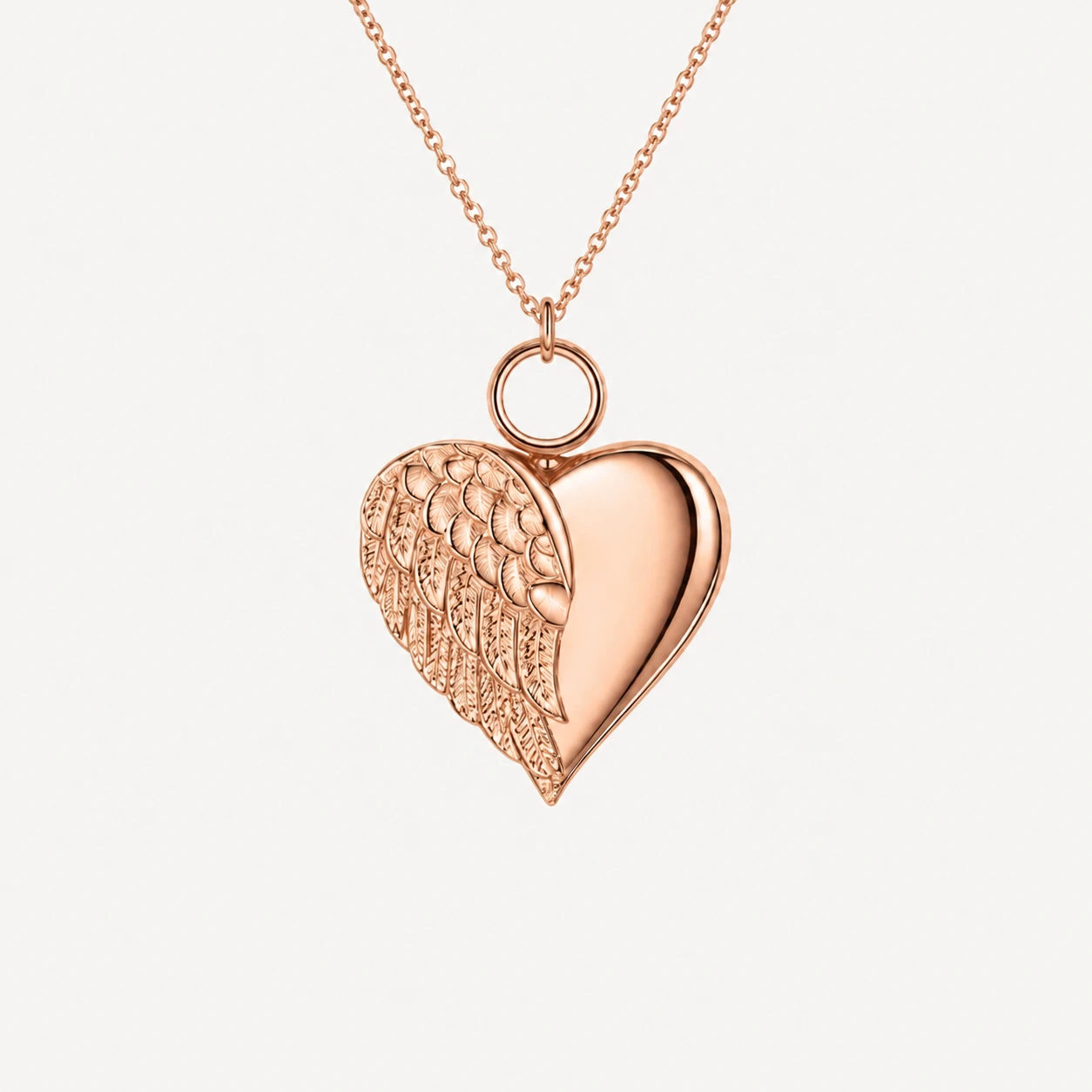 Collar personalizado con forma de corazón y alas de ángel