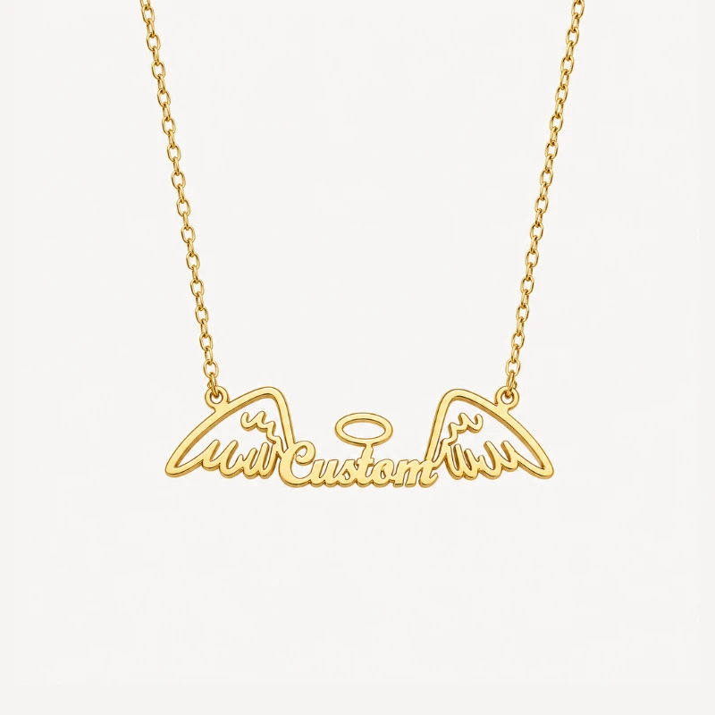 Personalized Angel Wing Name Necklace image 2