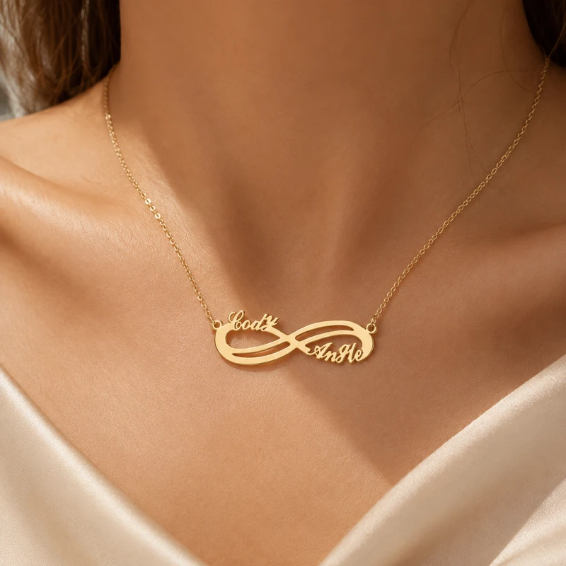 Personalized Couple Infinity Name Necklace image 2