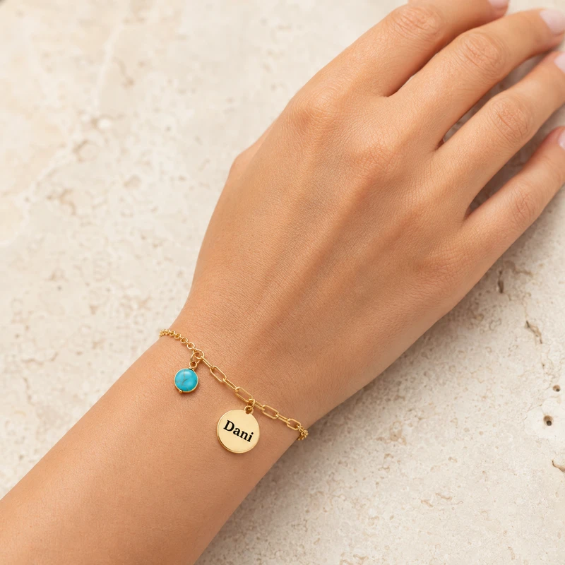 Personalized Heart Charm Name Bracelet detail image 1