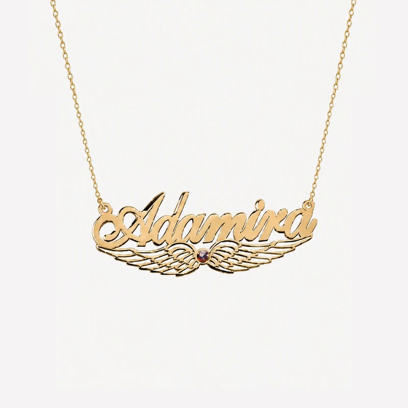 Collier prénom personnalisé ailes d'ange image 2