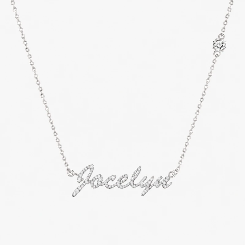 Personalized Side Stone Name Necklace image 2