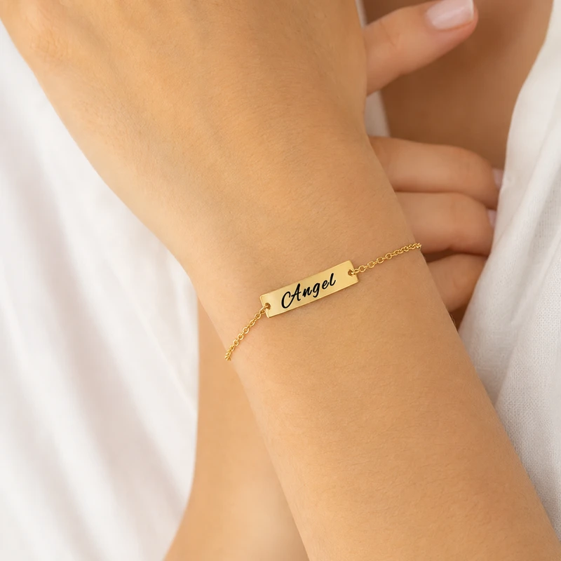 Personalized Name Plate Bracelet detail image 1