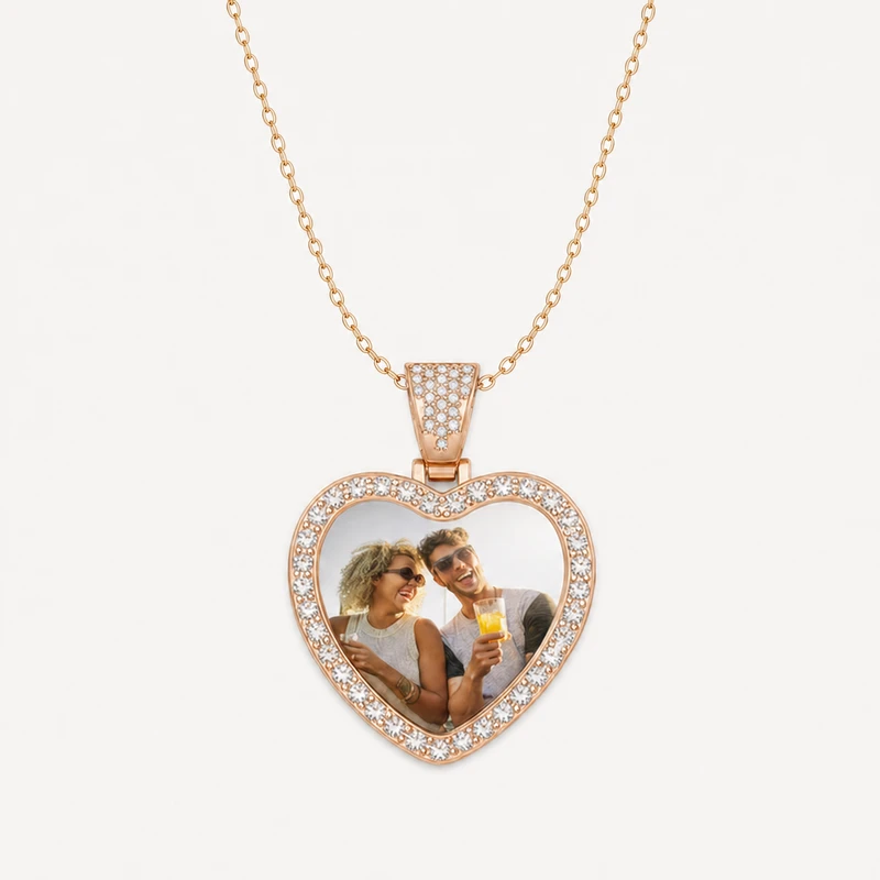 Personalized Heart Photo Necklace image 2