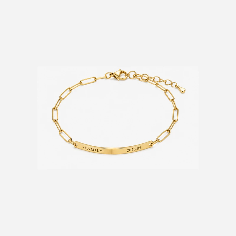 Personalized Paperclip Bar Bracelet image 2