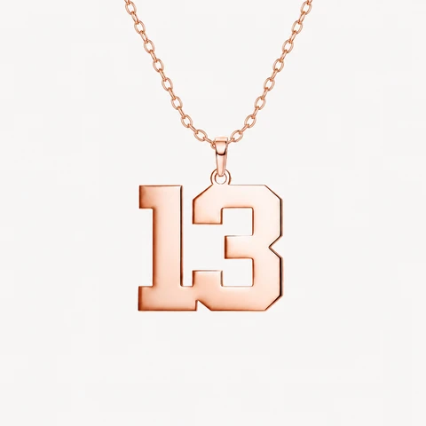 Collier pendentif personnalisé avec numéro de sport