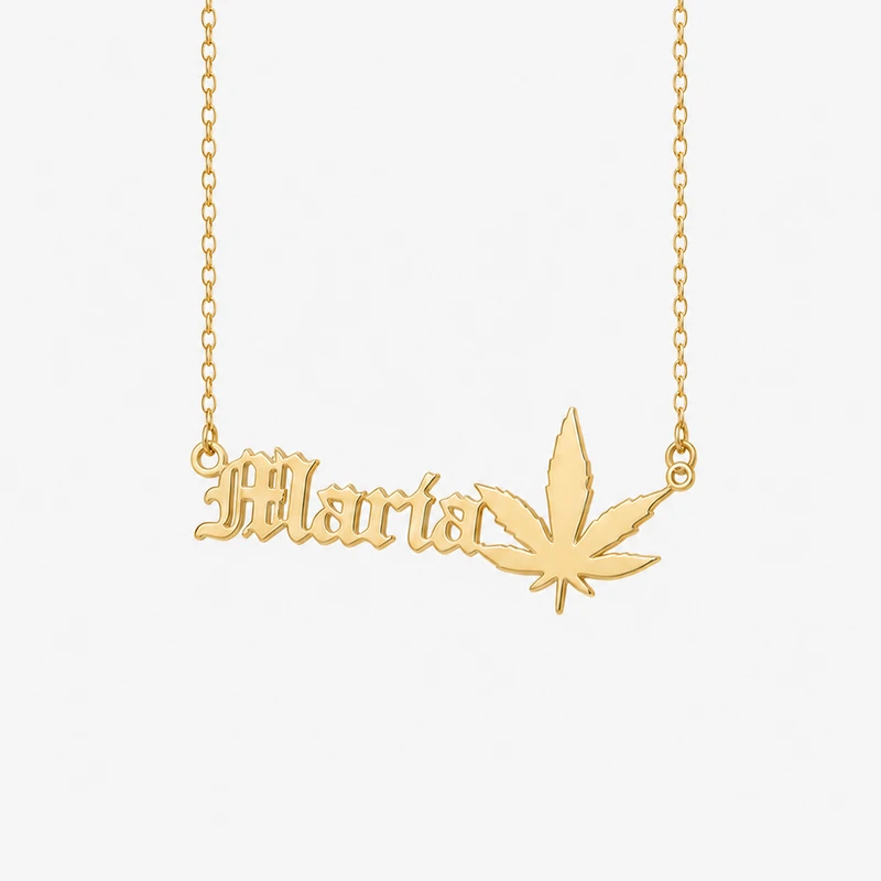 Colar personalizado com nome em formato de folha image 2