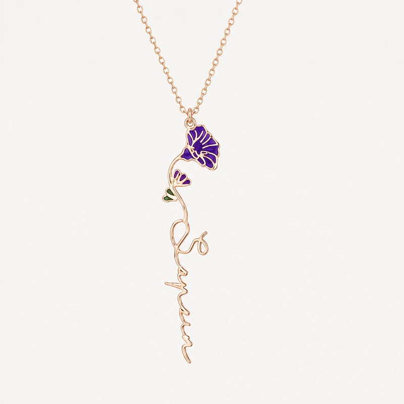 Colar personalizado com o nome da flor de nascimento image 2