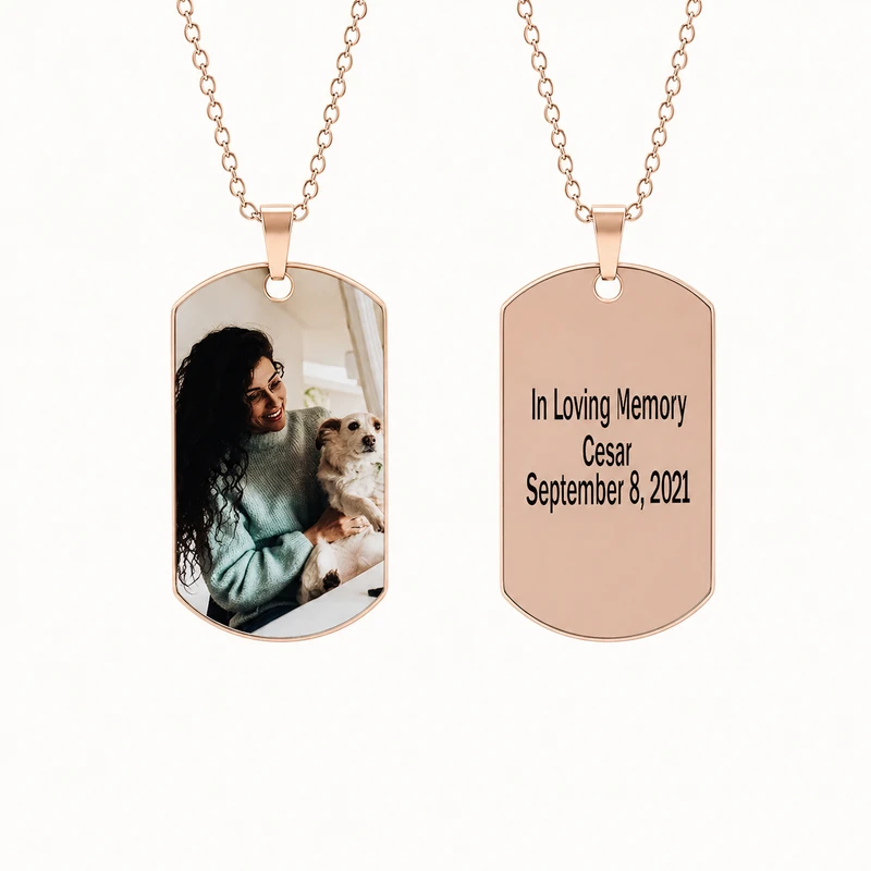 Personalized Memorial Photo Dog Tag Necklace image 2