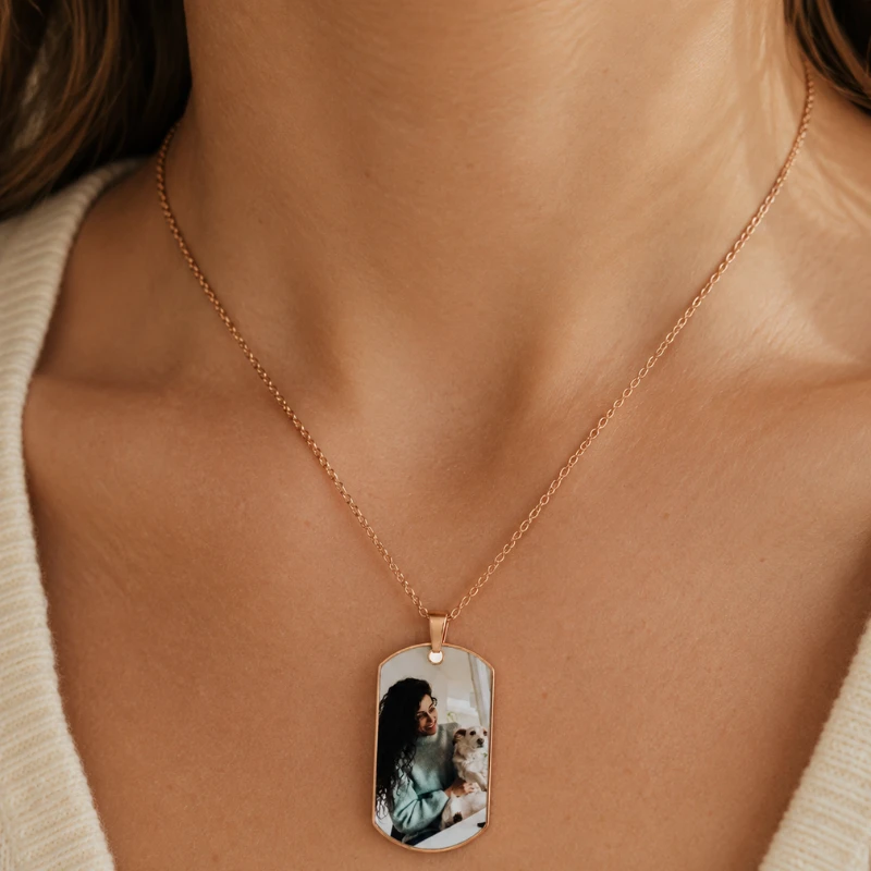 Personalized Memorial Photo Dog Tag Necklace image 2