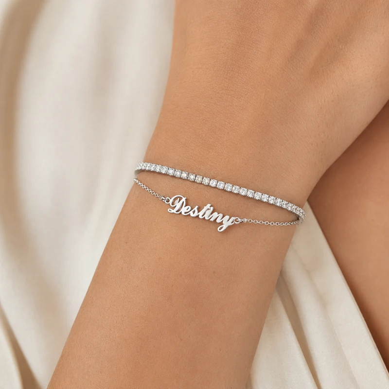 Pulseira de ténis personalizada com nome detail image 1