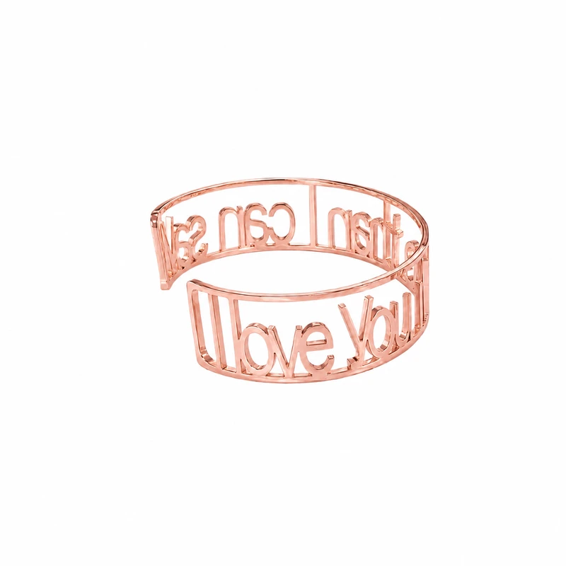 Personalized Name-Printed Hollow Bracelet