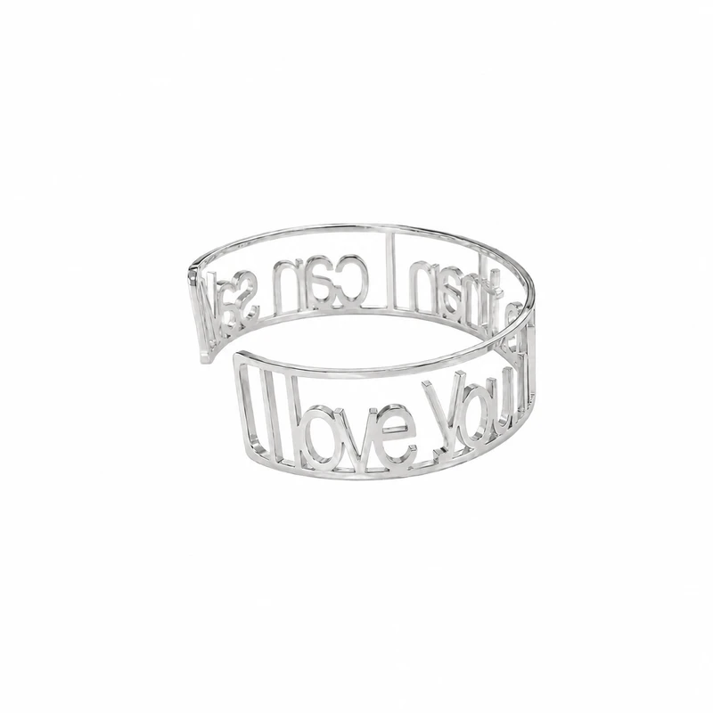 Personalized Name-Printed Hollow Bracelet