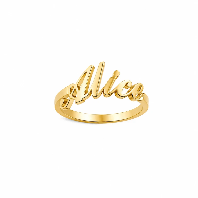 Personalized Script Name Ring
