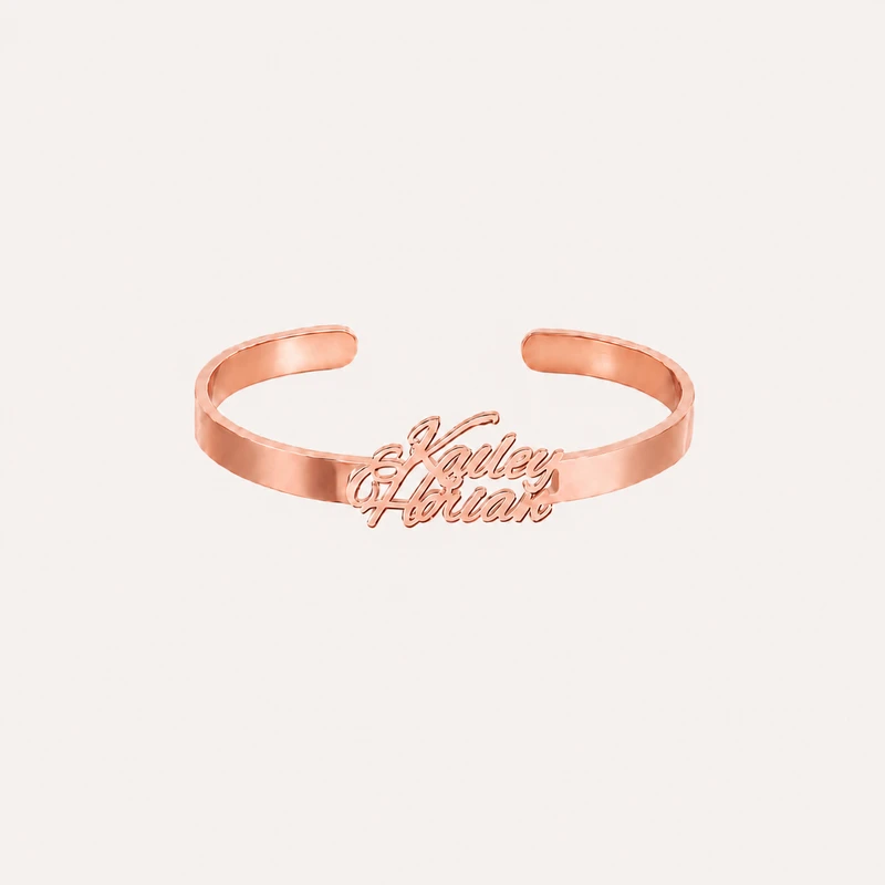 Personalized Double Name Cuff Bracelet