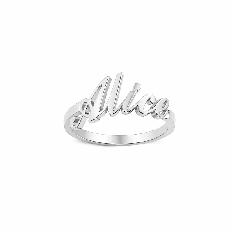 Personalized Script Name Ring