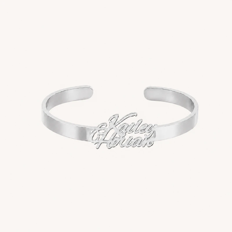 Personalized Double Name Cuff Bracelet