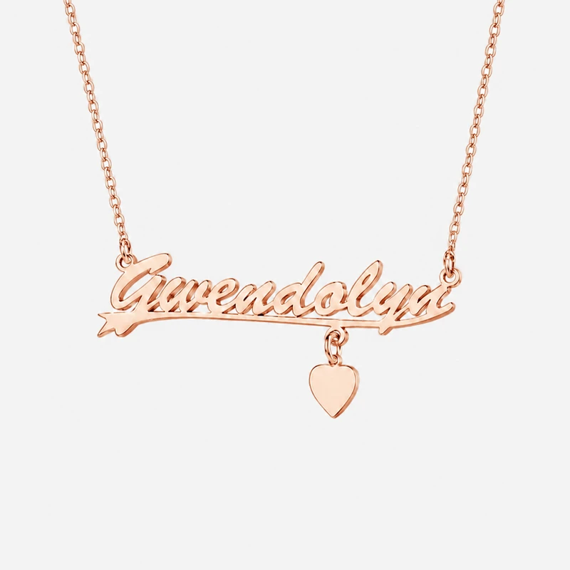 Personalized Heart Charm Name Necklace