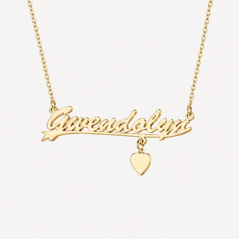 Personalized Heart Charm Name Necklace