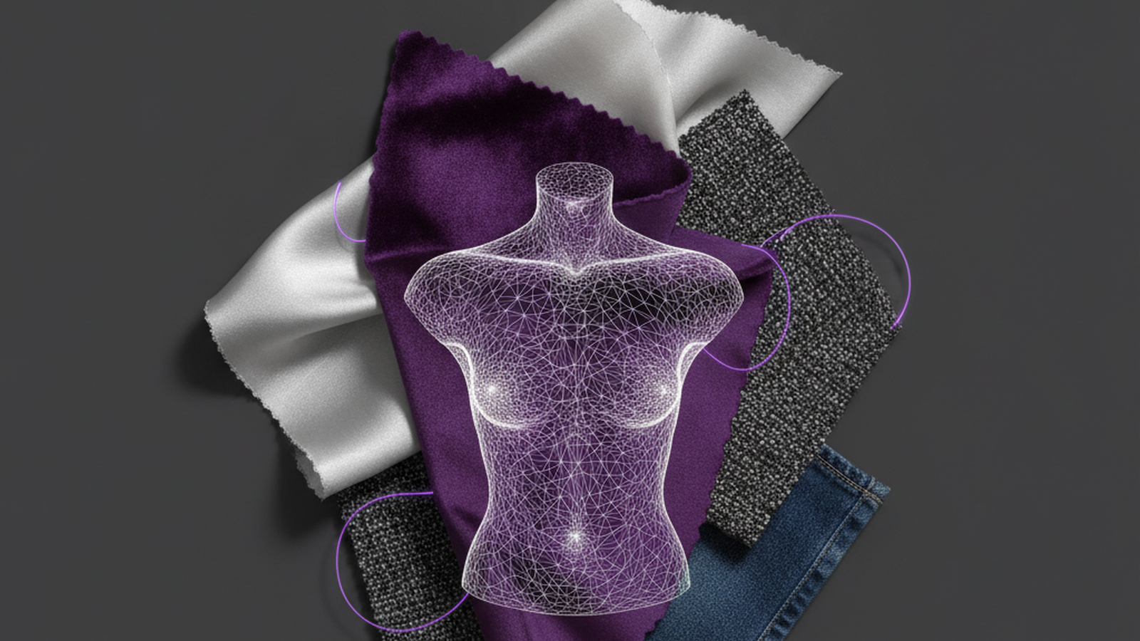 Alvin's Club — A minimalist arrangement of clothing textures and fabric swatches