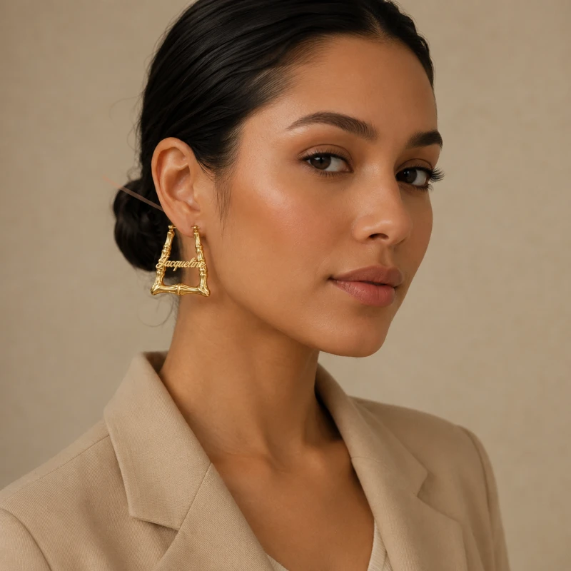 Personalized Eiffel Tower Initial Earrings