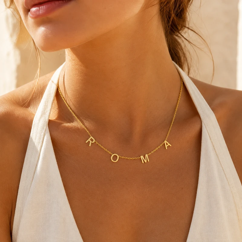 Personalized Floating Letter Name Necklace