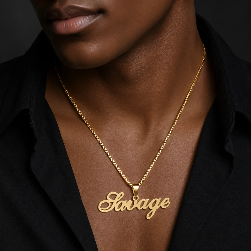 Personalized Script Name Pendant Necklace