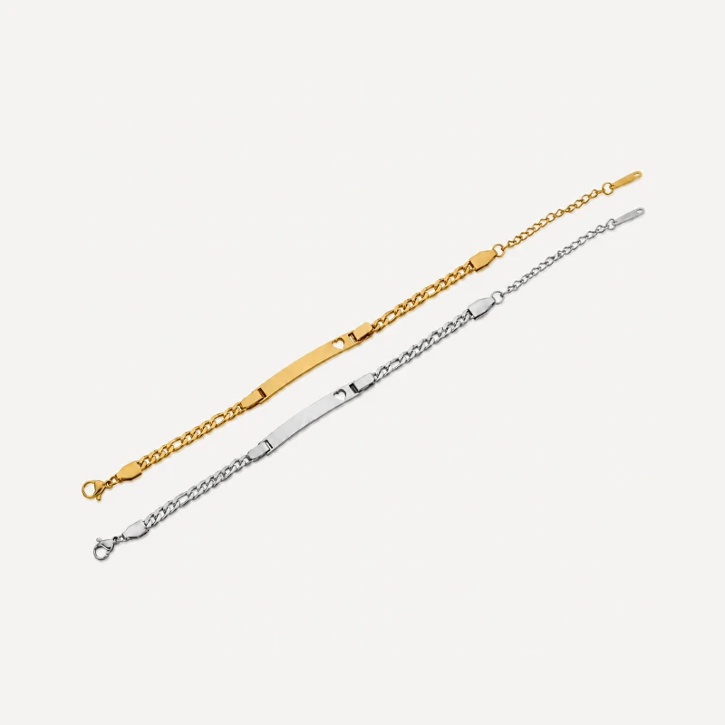 Personalized Name Bar Charm Bracelet