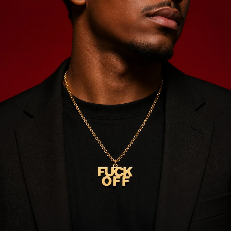 Personalized Bold Word Pendant Necklace