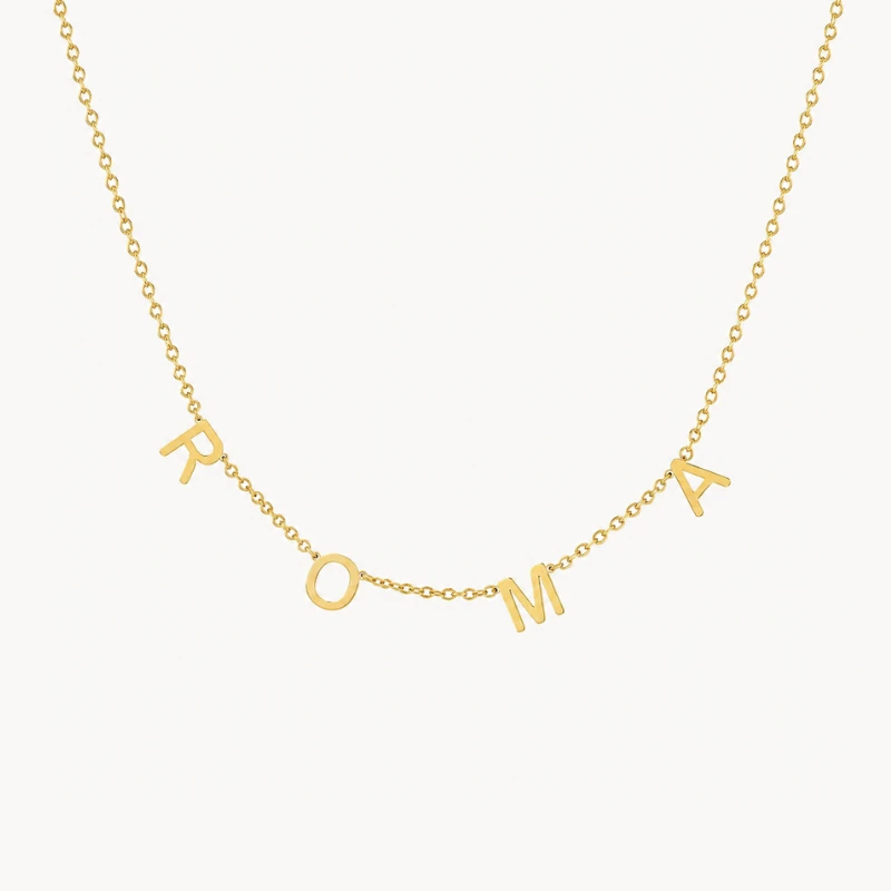 Personalized Floating Letter Name Necklace