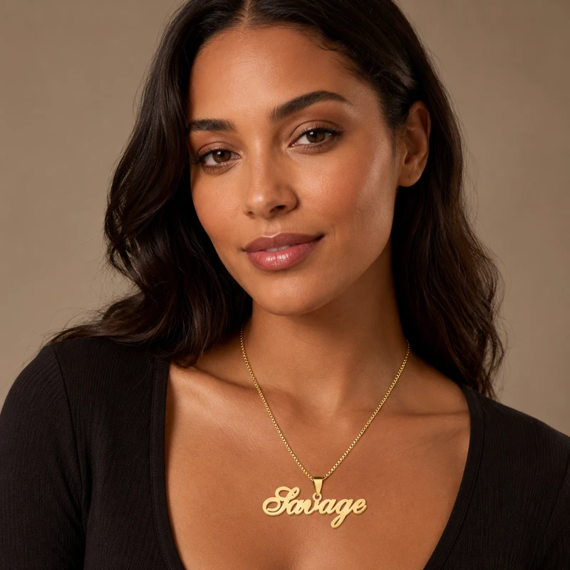 Personalized Script Name Pendant Necklace