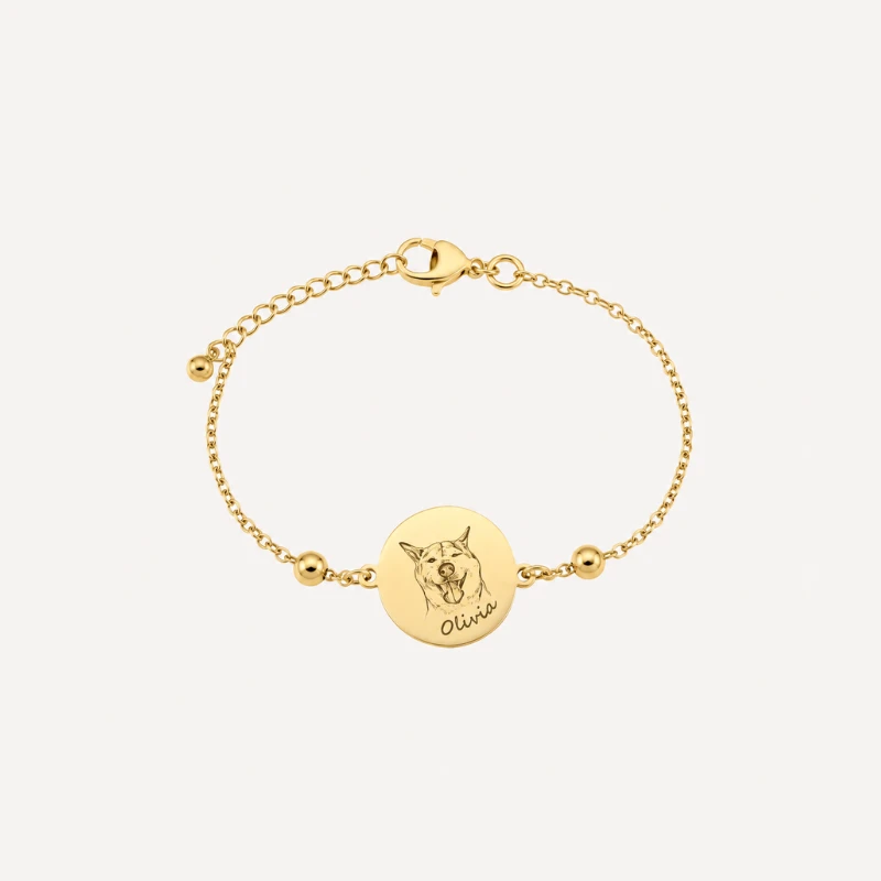 Personalized Pet Portrait Disc Bracelet